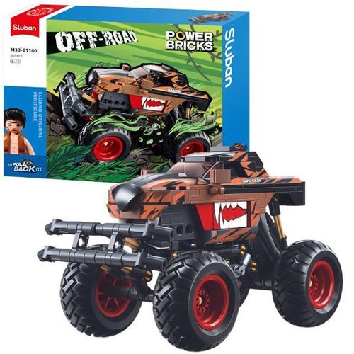 купить Конструктор Sluban B1160 Monster Truck orange-negru, cu inerție, 264 elem. в Кишинёве 