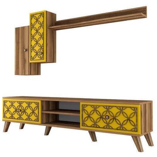 cumpără Set mobilă living Trendy Clasa S, Nuc, Galben 180x44x35cm în Chișinău 