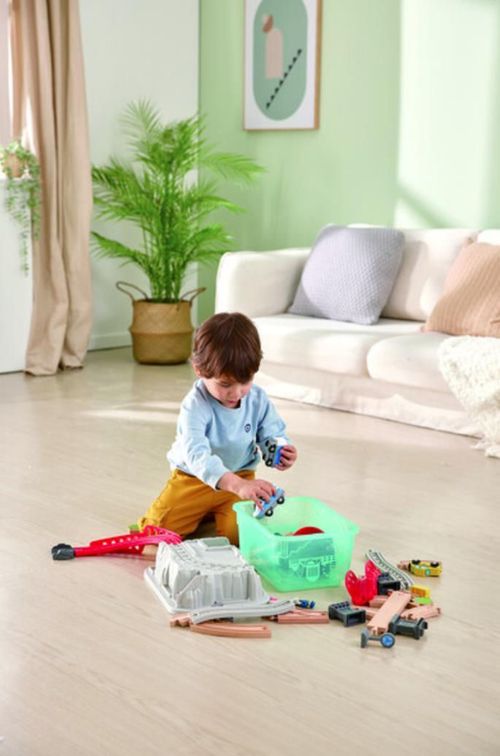купить Игровой комплекс для детей Hape E3771 Set trenulet, cu cutie de depozitare в Кишинёве 