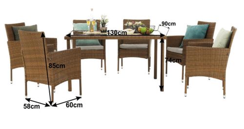 cumpără Set mobilier de grădină Mobhaus Garden 6 scaune (Honey/Cream) în Chișinău 