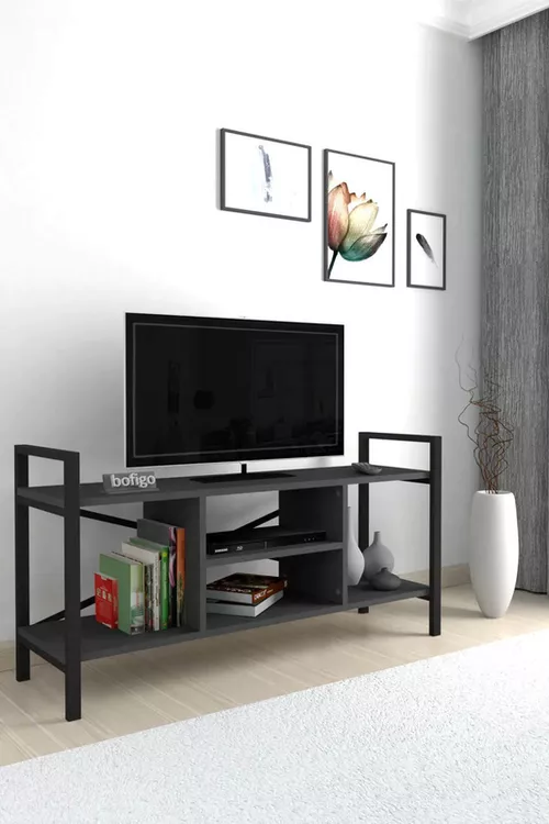 cumpără Comodă TV Nex Home Comoda, cadru metalic, 120x36,5x62,5 cm, Antracit (11-01-08) în Chișinău 