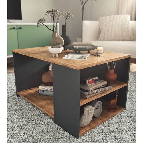 cumpără Măsuţă cafea Nex Home Cu spatii de depozitare , Stejar/Antracit (22-50-28) în Chișinău 