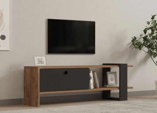 купить Тумба напольная для TV Hanah Home Тумба под ТВ Hanah Home Ova Oak Anthracite в Кишинёве 