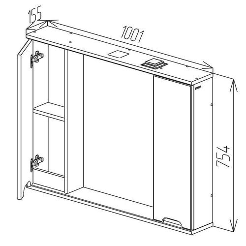 купить Зеркало для ванной Bayro Etna Duo 1000x750 белый мат в Кишинёве 