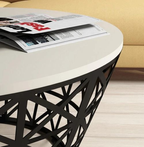 купить Журнальный столик Trendy Stil Metal Ferforje, Crem 90x38x90cm в Кишинёве 