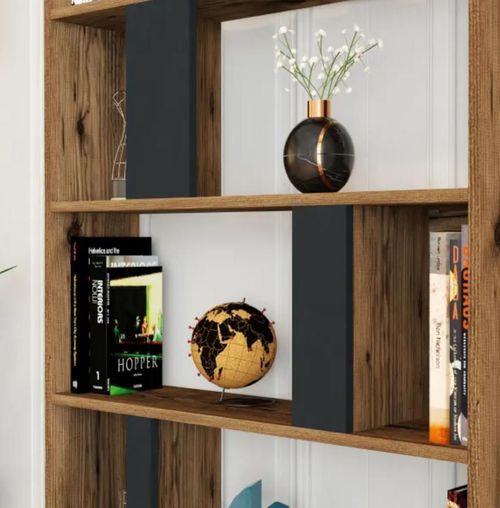 купить Офисный стеллаж Trendy Lima, Nuc, Antracit 90x180x20cm, raft de carti в Кишинёве 