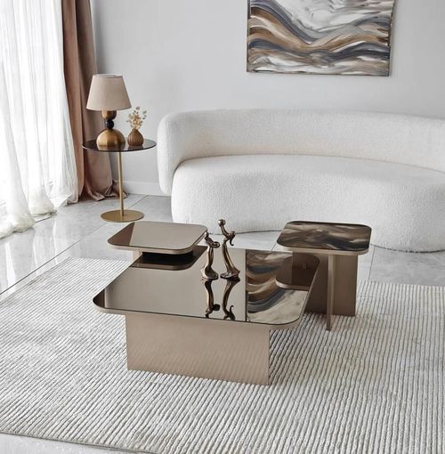 cumpără Măsuţă cafea Trendy Jazz, Bej, Bronz, set în Chișinău 