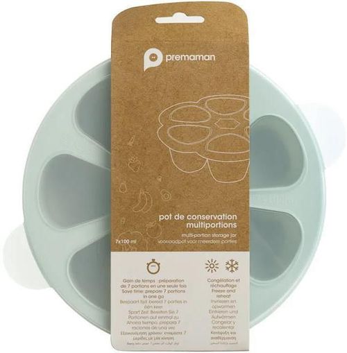 cumpără Container alimentare Premaman PRFAFX-CCC-UNQ Recipient din silicon pentru hrana cu capac Verde, 7x100ml în Chișinău 