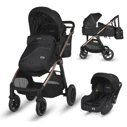 cumpără Сărucior pentru copii Coccolle Hapi Soley H2003 Carucior 3/1, Jet Black în Chișinău 