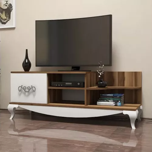 купить Тумба напольная для TV Trendy Sultan, Nuc, Alb 130x50x45cm в Кишинёве 