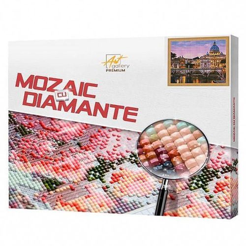 купить Картина по номерам Art Gallery QB204723 Mozaic cu diamante patrate 40x50cm Amurg mov in oras в Кишинёве 