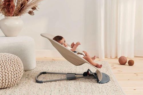 купить Детское кресло-качалка BabyBjorn 005226A Balance Soft Woven, Khaki/Beige в Кишинёве 