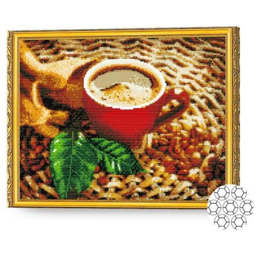 купить Картина по номерам Art Gallery GA73804 Mozaic cu diamante 40x50cm Cafea si frunzulite в Кишинёве 
