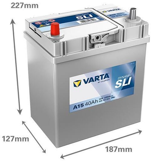 cumpără Acumulator auto Varta 40AH 330A(JIS) Terminale 1 (187x127x227) S4 019 Terminal subțire (540127033K262) în Chișinău 