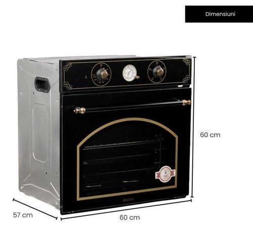 купить Встраиваемый духовой шкаф электрический Hausberg HB-8055RST RUSTIC negru в Кишинёве 