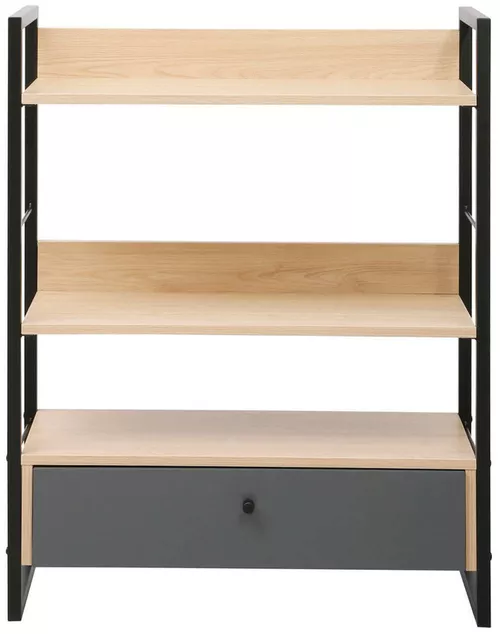 купить Офисный стеллаж Deco Alto 3 nivele 70x30x90H Oak/Dark Grey/Black в Кишинёве 