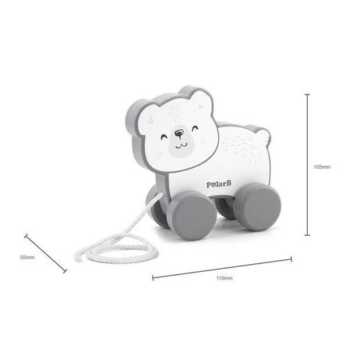 купить Игрушка каталка Viga 44001 Jucărie de tras, cu șiret Urs Polar в Кишинёве 
