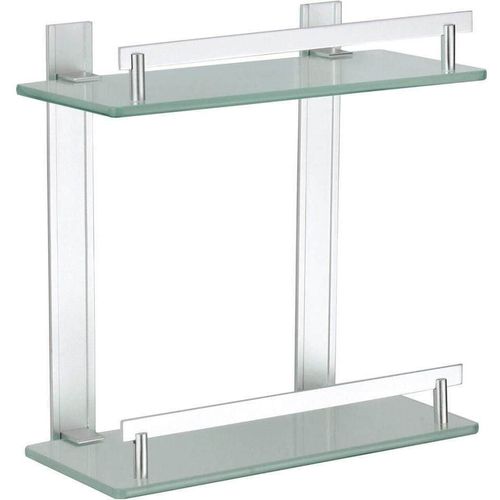 cumpără Raft de baie MSV 53683 2 nivele Tabarca 30X13.5XH30cm, sticlă, aluminiu în Chișinău 