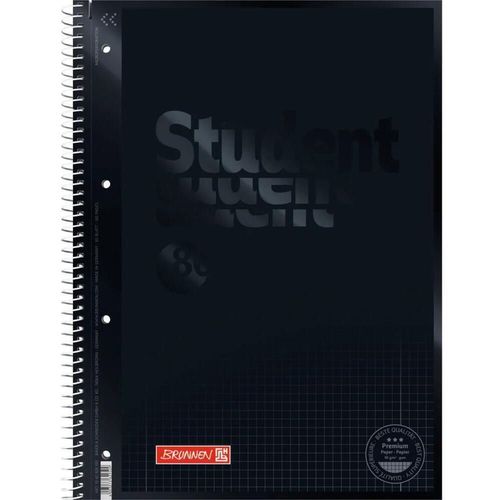 cumpără Carnet Brunnen Notebook College-Block A4 pe o spirală în patratele, 80 de foi 90 g/m2, coperta neagră în Chișinău 