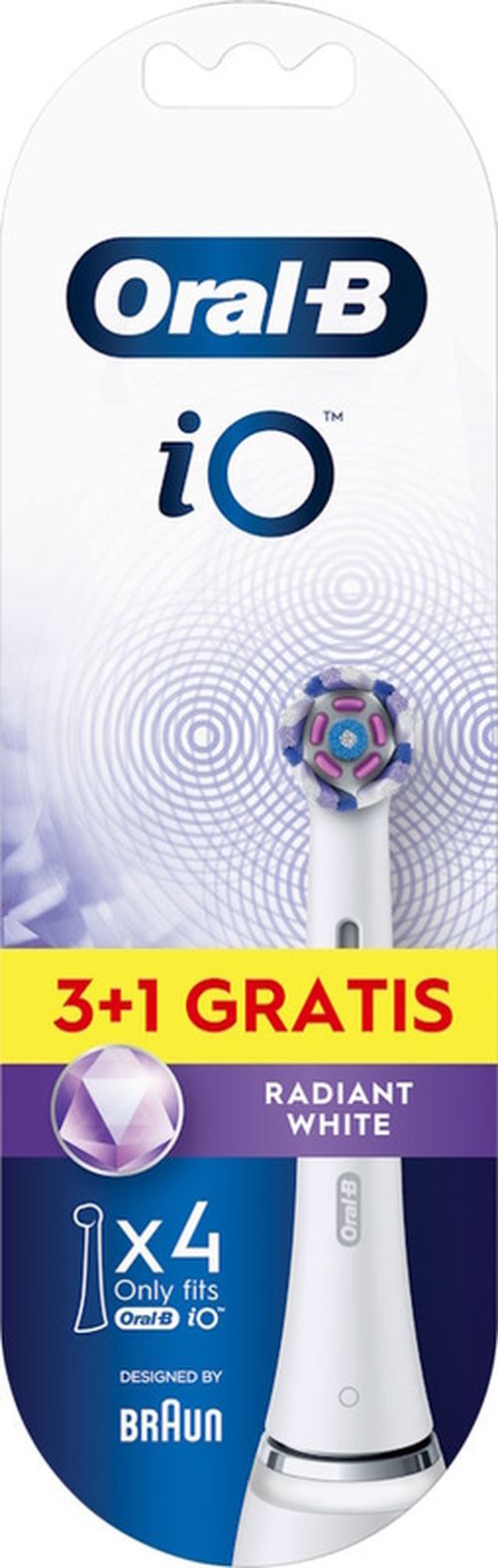 купить Сменная насадка для электрических зубных щеток Oral-B 6006 iO Radiant White 3+1 в Кишинёве 