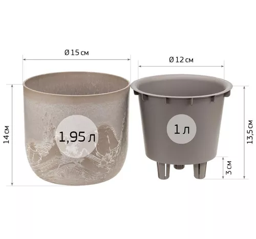 cumpără Ghiveci pentru flori Idea М3264 Mikrit D150mm 1L cu insertie în Chișinău 