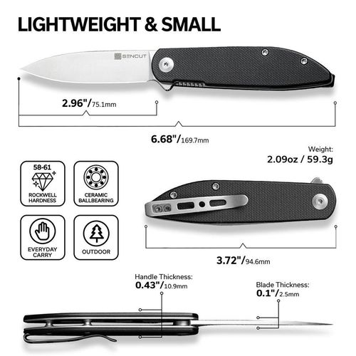 купить Нож походный Sencut S22019-1 Bocll II, G10, liner lock в Кишинёве 