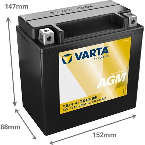 cumpără Acumulator auto Varta 12AH 200A(EN) клемы 1 (152x88x147) M6 018 AGM YTX14-BS (512014020K544) în Chișinău 