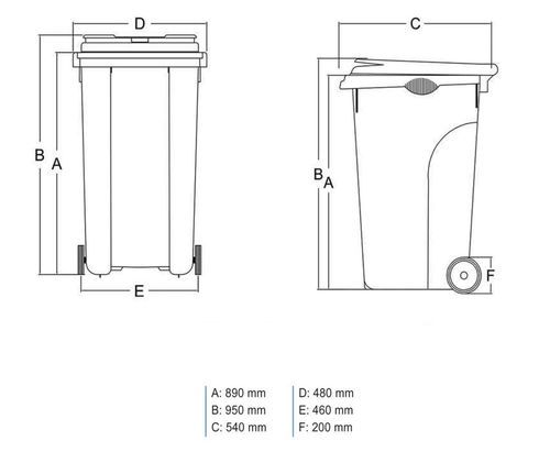 cumpără Coș de gunoi Uniplast 37210OR 120 L pe roti (portocaliu) UNI în Chișinău 