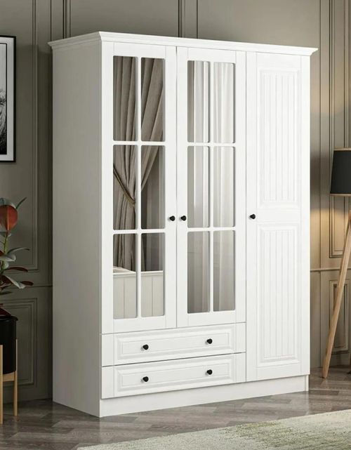 cumpără Dulap Trendy Kale 3 Mebran Kapak 210-Alb, 135x210x52cm în Chișinău 
