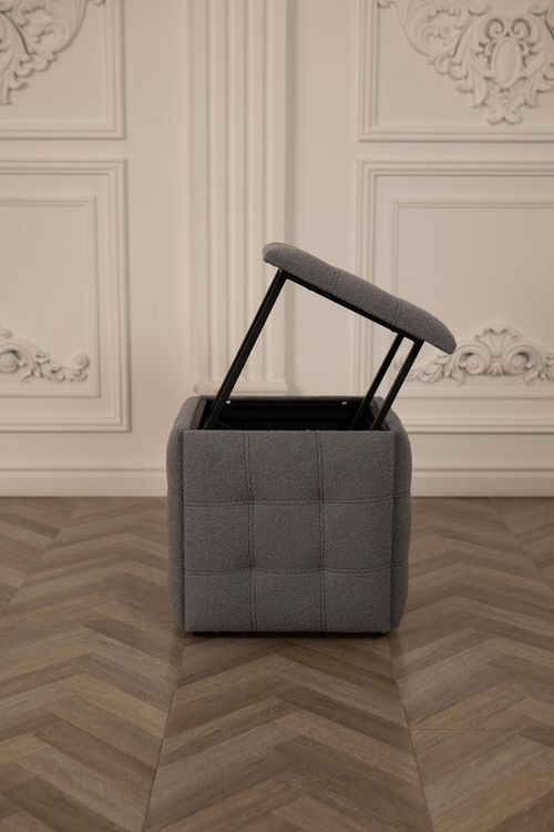 купить Пуф Nex Home Cub Transformer 5 scaune in 1 N53, Gri Teddy в Кишинёве 