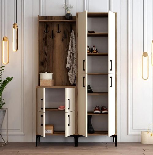 купить Мебель для прихожей Trendy Berlin BA, Nuc, Crem 120x200x35cm (GTR001359) в Кишинёве 