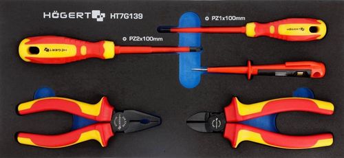 купить Система хранения инструментов Hoegert HT7G049-338 Тележка инструментальная 7 ящиков, 338 предмета в Кишинёве 
