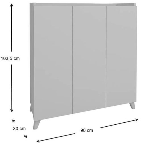 купить Комод Fabulous Multifunctional Cabinet With 3 Doors (White) в Кишинёве 