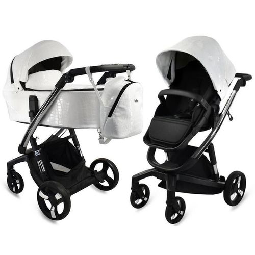 купить Детская коляска ibebe Istop Ecco Crocodyla White/Black в Кишинёве 
