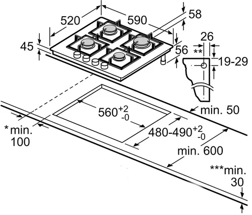 cumpără Plită încorporabilă pe gaz Bosch PPP6A6I40 în Chișinău 