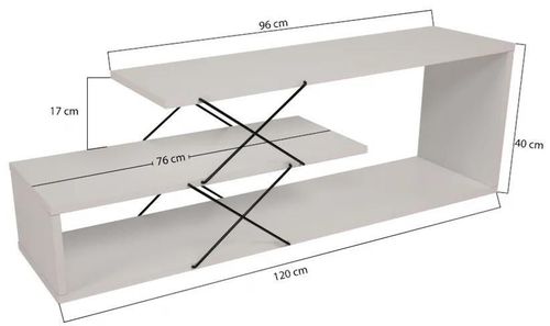 купить Тумба напольная для TV Trendy Zigzag, Alb 120x40x30cm в Кишинёве 