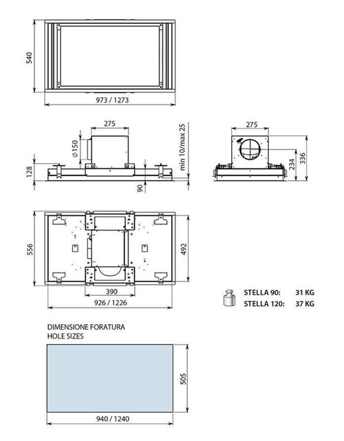 купить Вытяжка Falmec STELLA PLUS IS.90 White (w/o motor) (w/o filter pack) в Кишинёве 