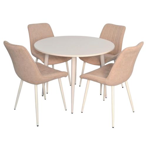 cumpără Set masă și scaune Evelin di Costacurta стол DT-402-5Wh + 4 стула YTC-055Wh Light beige în Chișinău 