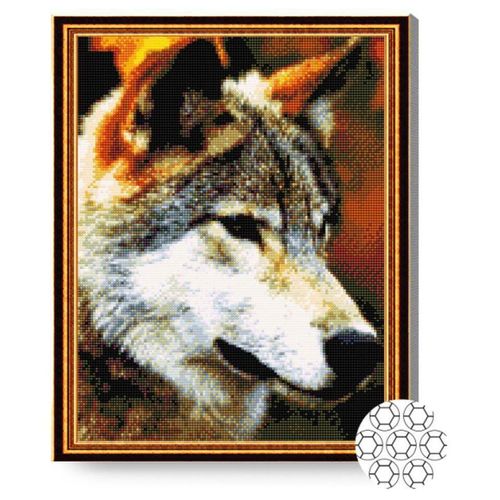 купить Картина по номерам Art Gallery GA70540 Mozaic cu diamante 40x50cm Lupul fioros в Кишинёве 