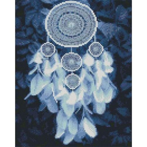 cumpără Tablou pe numere Strateg HX448 Алмазная мозайка Ловец снов из перьев 40x50 în Chișinău 