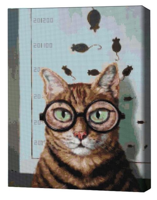 купить Картина по номерам BrushMe DBS1219FC Mozaic cu diamante 40x50сm (fără cutie) Test de vedere al pisiculu, Lucia Heffernan в Кишинёве 