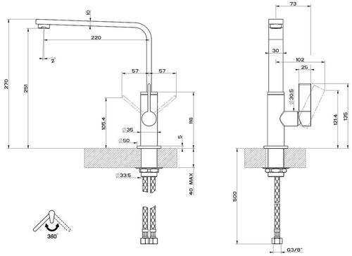 cumpără Bateria bucătărie Gessi 17015-031 Helium Chrome în Chișinău 