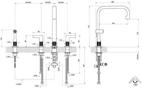 купить Смеситель кухонный Gessi 58703-031 Inciso Chrome в Кишинёве 