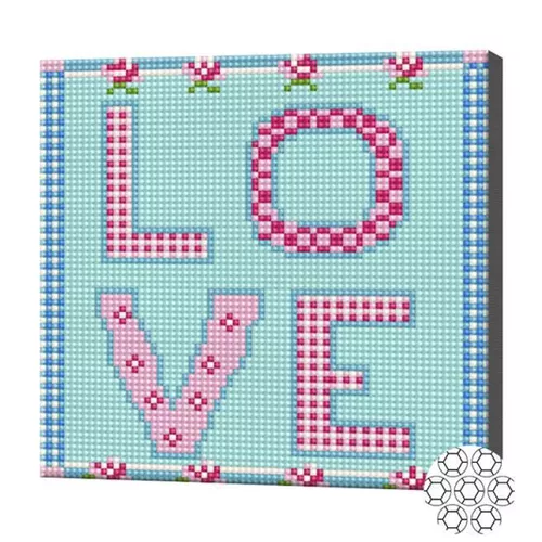 купить Картина по номерам Art Gallery BJ839 Mozaic cu diamante 20x20cm LOVE в Кишинёве 