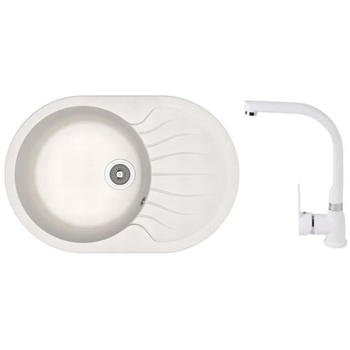 cumpără Chiuvetă bucătărie cu bateria Dr.Gans Berta 760 + SanDonna F 7103 alb în Chișinău 