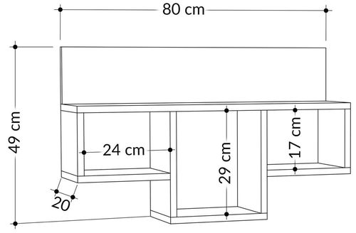 купить Полка декоративная Trendy Tran-Stejar 80x49x20cm (GTR005366) в Кишинёве 