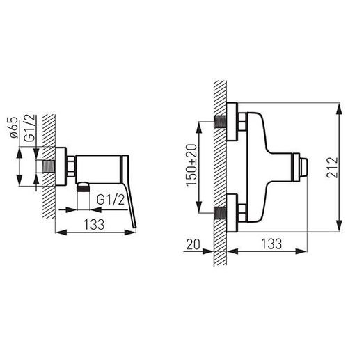 Смеситель FERRO STRATOS BSC7BL (душ) 