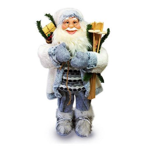 cumpără Decor de Crăciun și Anul Nou Promstore 01833 Дед Мороз в бело-серой шубе с лыжами 60cm în Chișinău 