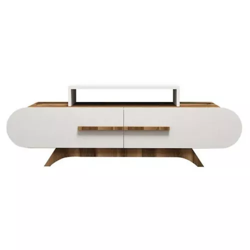 купить Тумба напольная для TV Trendy Trandafir, Nuc, Alb 145x49x36cm в Кишинёве 