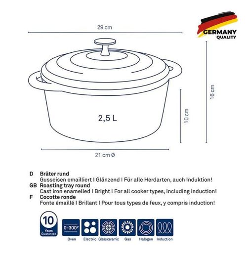 cumpără Cratiță Kela 12605/11 Calido 21cm gri în Chișinău 